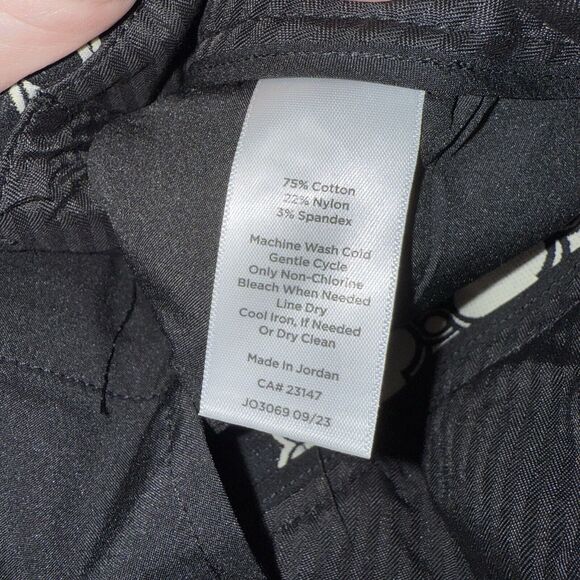 Talbots Women’s Hampshire Ankle Pants Lattice Jacquard Print Black Size 16 - Picture 5 of 5